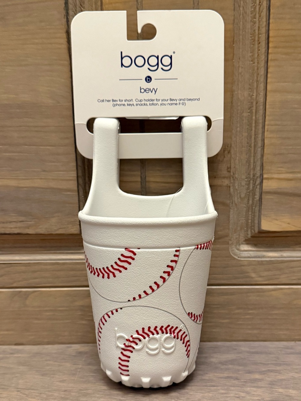 Bogg Bag Bevy Baseball Print White Cup Beverage Holder White Red NWT